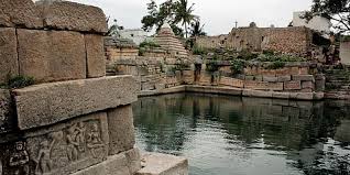 Ancient temple lakes of India surrounded by historic structures
